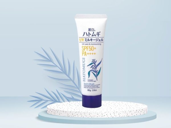 Kem chống nắng Hatomugi SPF50++ cho da dầu (XANH ĐẬM) 80g - Hình ảnh 2